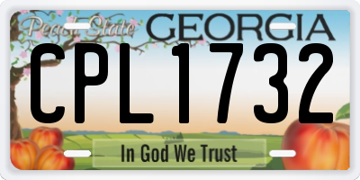 GA license plate CPL1732