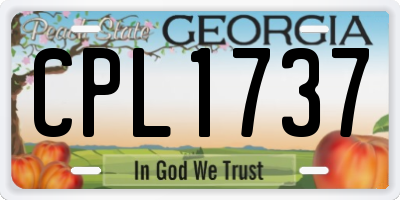 GA license plate CPL1737