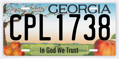 GA license plate CPL1738