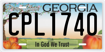 GA license plate CPL1740