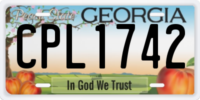 GA license plate CPL1742