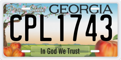 GA license plate CPL1743