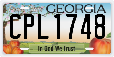 GA license plate CPL1748