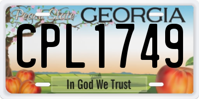 GA license plate CPL1749