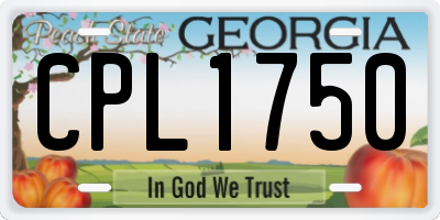 GA license plate CPL1750