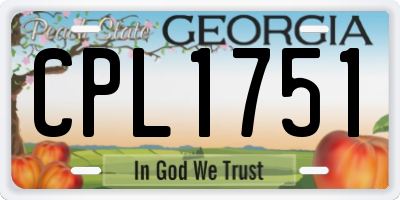 GA license plate CPL1751