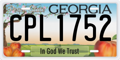 GA license plate CPL1752