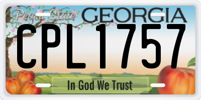 GA license plate CPL1757