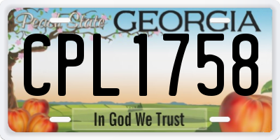 GA license plate CPL1758