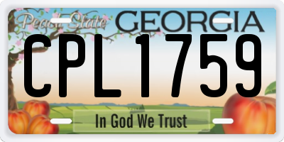 GA license plate CPL1759