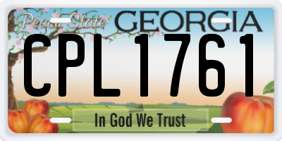 GA license plate CPL1761