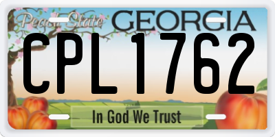 GA license plate CPL1762