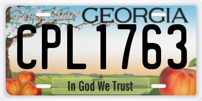 GA license plate CPL1763