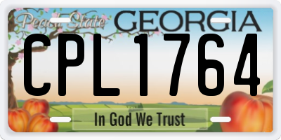 GA license plate CPL1764
