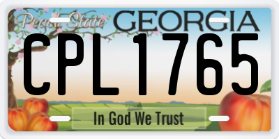 GA license plate CPL1765