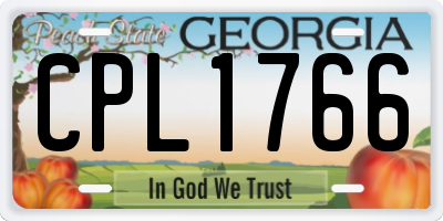 GA license plate CPL1766