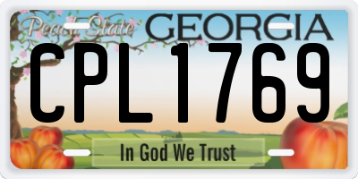 GA license plate CPL1769