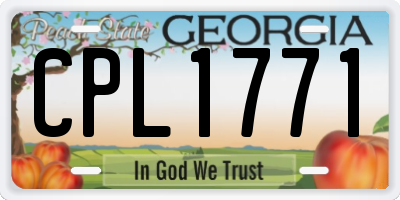 GA license plate CPL1771