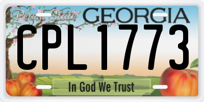 GA license plate CPL1773
