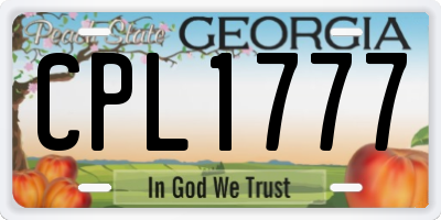 GA license plate CPL1777