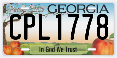 GA license plate CPL1778