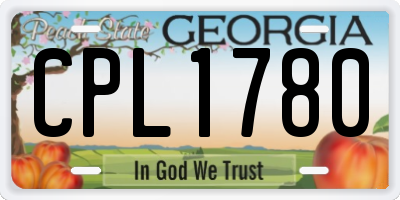 GA license plate CPL1780