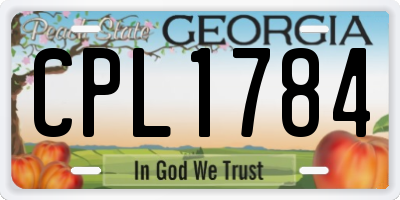 GA license plate CPL1784