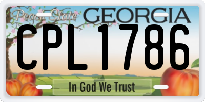 GA license plate CPL1786