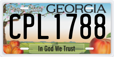 GA license plate CPL1788