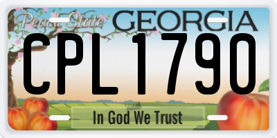 GA license plate CPL1790