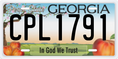 GA license plate CPL1791