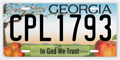 GA license plate CPL1793