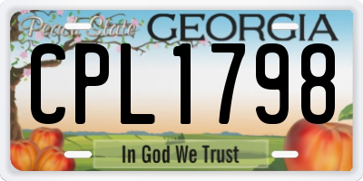 GA license plate CPL1798
