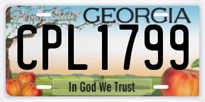 GA license plate CPL1799