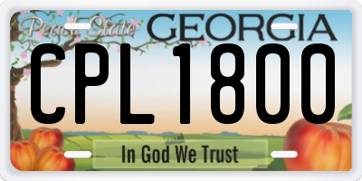GA license plate CPL1800