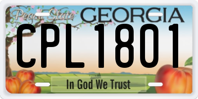 GA license plate CPL1801