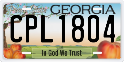GA license plate CPL1804