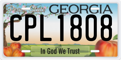 GA license plate CPL1808