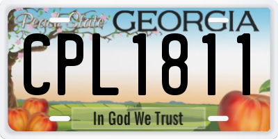 GA license plate CPL1811