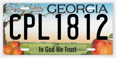 GA license plate CPL1812