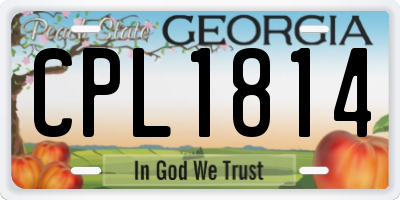 GA license plate CPL1814