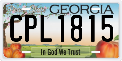 GA license plate CPL1815