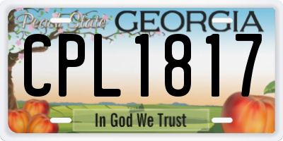 GA license plate CPL1817