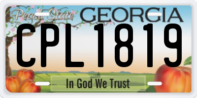 GA license plate CPL1819