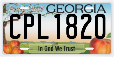 GA license plate CPL1820