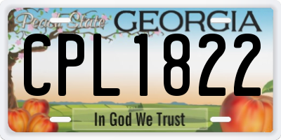 GA license plate CPL1822