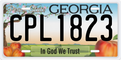 GA license plate CPL1823