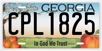 GA license plate CPL1825
