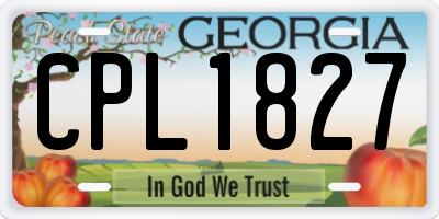 GA license plate CPL1827