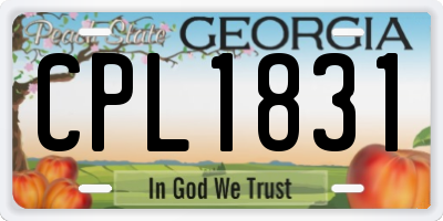 GA license plate CPL1831